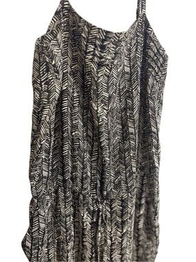 LOFT Black and White Printed Jumpsuit
